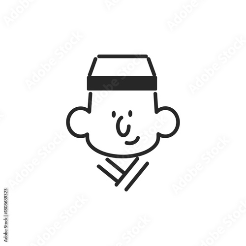 シンプルな和食料理人の顔のアイコン