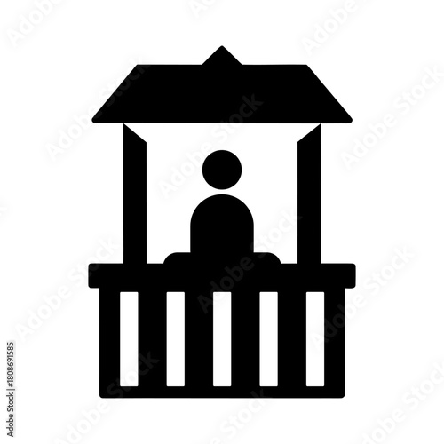 Promotional Stand Display Vector Icon.