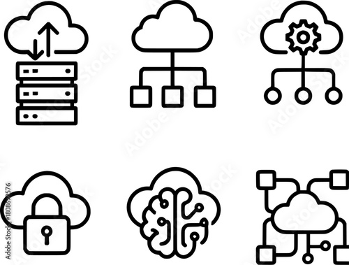 cloud application deployment and orchestration icons