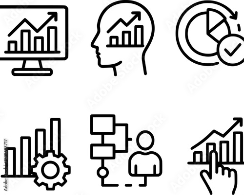 data driven decision making process icons