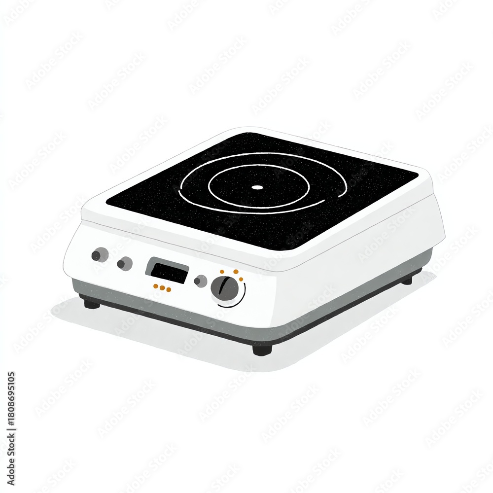 Fototapeta premium Electric induction cooktop with a sleek design and touch controls.