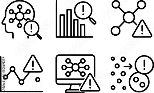 machine learning anomaly detection vector icons