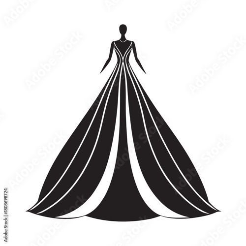 Minimalist Tent Shape Evening Dress Silhouette
