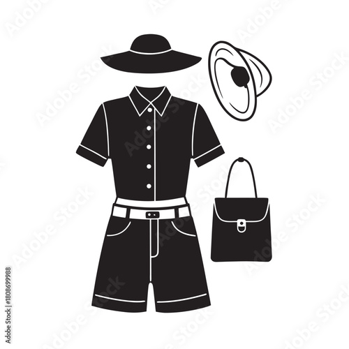 Lightweight Shirt Shorts Minimalist Summer Outfit Silhouette