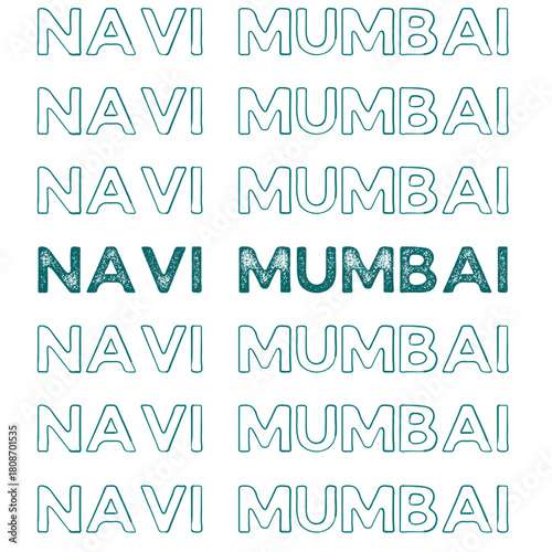 Repeating text pattern displaying "NAVI MUMBAI" across the image.