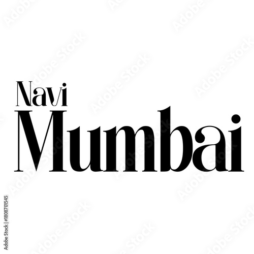 Bold black text on a white background spells "Navi Mumbai."
