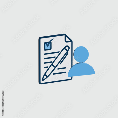 Person completing a document with a pen and checklist