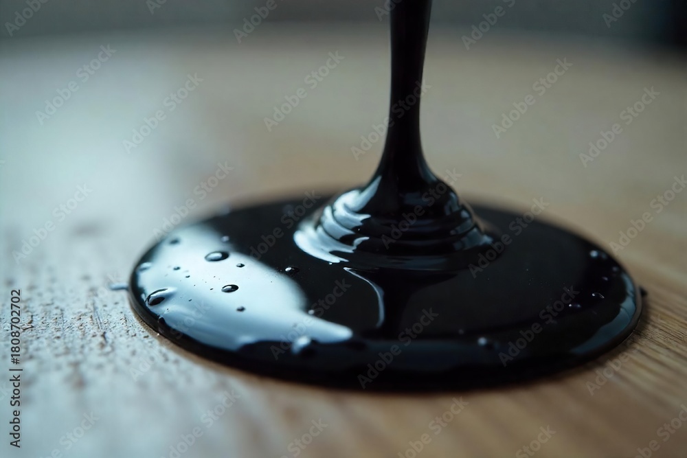 custom made wallpaper toronto digitalDark Viscous Sweat Dripping Gothic Enigma, Close-up Texture Shot - Mysterious Black Oily Substance on Light Background