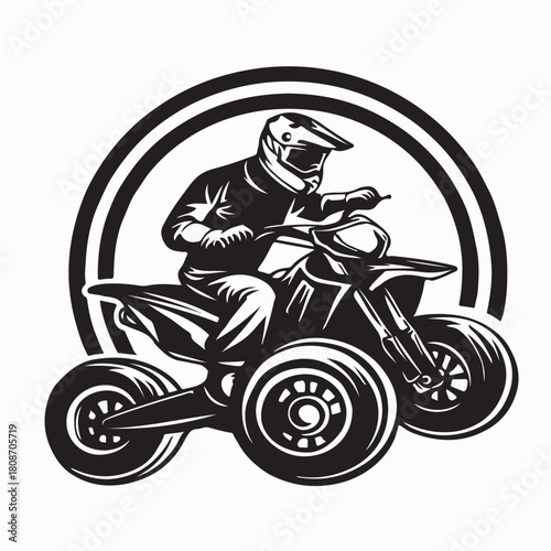 Mountain Adventure Quad Bike Vector Image isolated on white background