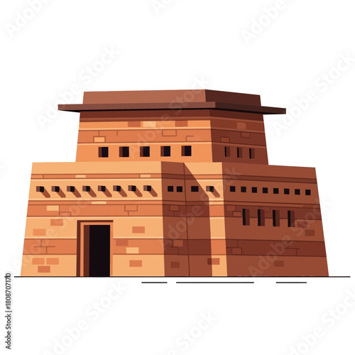 Minimalist illustration of an ancient Egyptian temple building structure