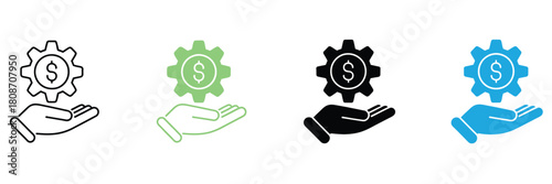 financial management icon, clean line vector symbol for accounting, budgeting, financial planning, investment monitoring, profit analysis, and professional corporate finance concept visuals.