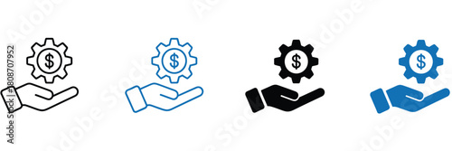financial management icon, simple vector illustration representing accounting, budgeting, investment planning, profit tracking, corporate finance, money control, and business financial strategy.