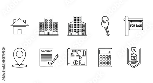 Vector set of office, business, and web icons including computer, laptop, phone, calendar, money, and shopping symbols for internet technology and data illustration