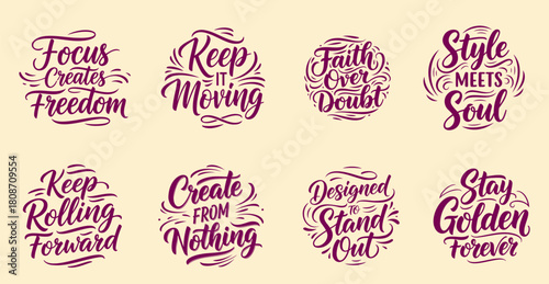 Inspirational Quotes and Motivational Sayings Hand Lettered Typo