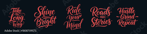 Collection of five motivational quotes in a stylish calligraphy