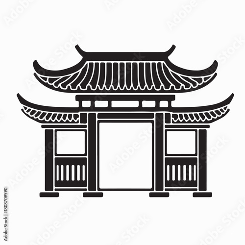 Korean Traditional Gate Logo Vector isolated on white background