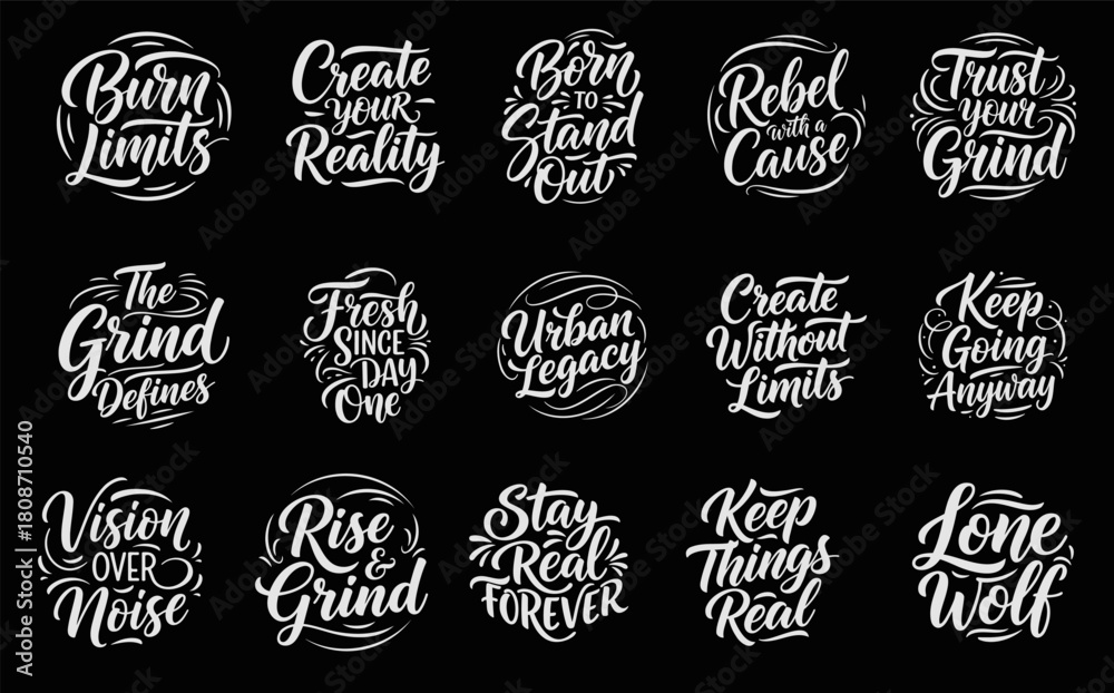 Naklejka premium Inspirational Typography Collection Motivational Quotes for Succ