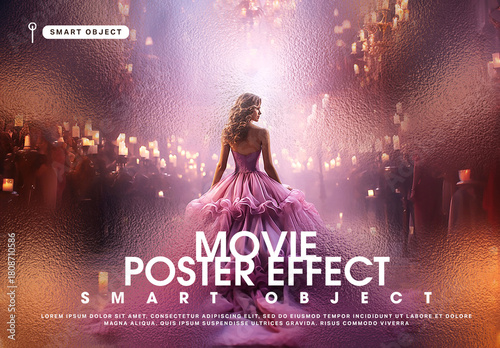 Cinematic Photo Effect Template with Frosted Glass Texture