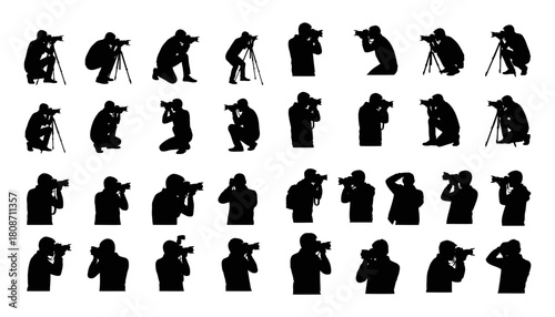 Collection of Photographer Silhouettes Capturing Moments with Ca