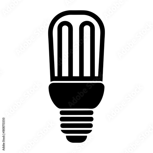 Eco-Friendly Fluorescent Bulb Vector Icon Isolated.