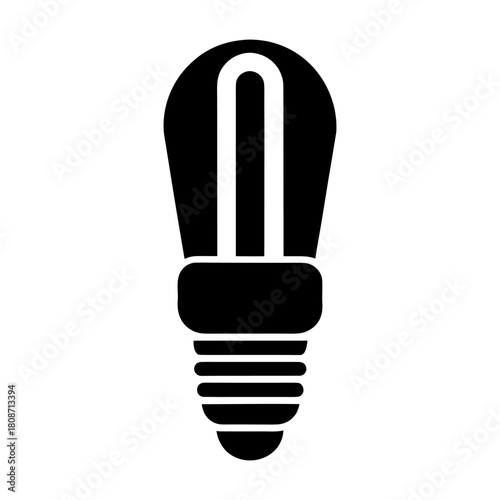 Energy Saver Light Bulb Silhouette Vector Illustration.