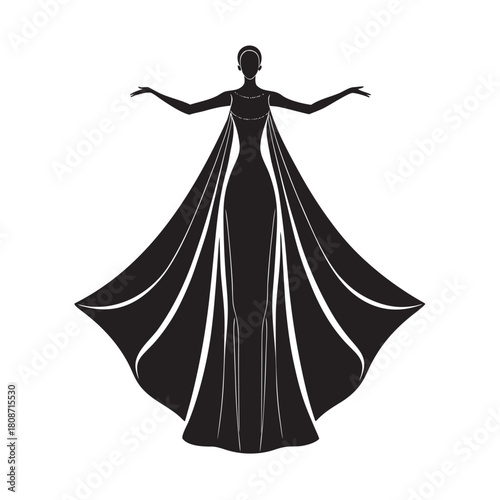 Oversized Relaxed Trapeze Gown Flowing Silhouette