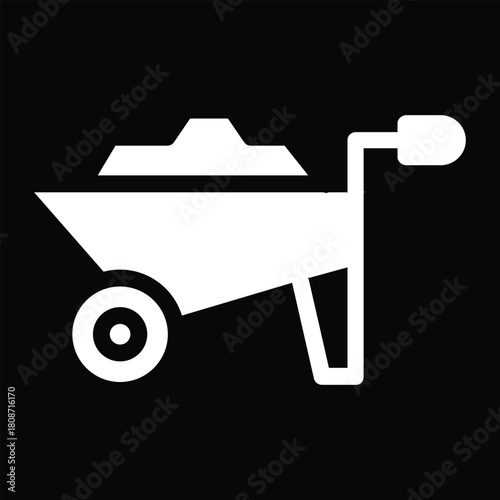 Construction Wheelbarrow Icon for Labour Day