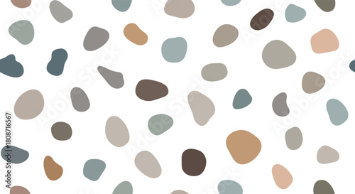 Elegant seamless pattern featuring organic shapes in muted earth tones for a modern, minimalist aesthetic perfect for backgrounds and textiles