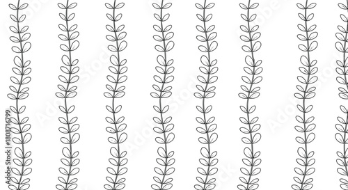 Elegant botanical pattern, hand-drawn foliage with a timeless appeal for backgrounds, textiles, and creative projects, perfect for adding a touch of nature