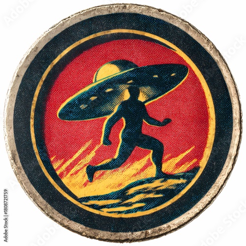 A retro UFO logo