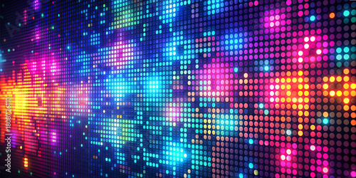 Wallpaper Mural Bright lights create a stunning visual effect on a digital screen during a lively event at night. The colorful patterns shift and change, captivating the audience with their brilliance Torontodigital.ca