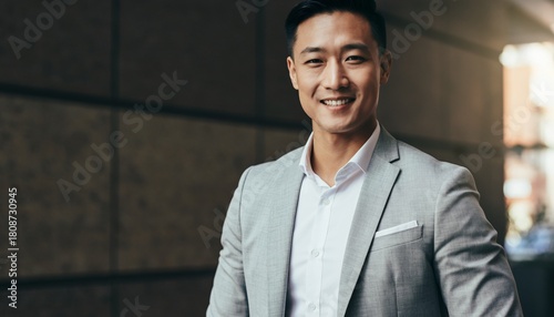 Free Download Smiling portrait of a professional casual man from the waist up facing the camera.  - GFXLoad