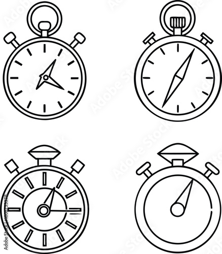 Time is ticking with unique stopwatch collection perfect for deadlines, speed challenges, and productivity boosts originally a scalable vector graphic
