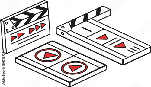 Film slate collection for creative movie making projects, capturing the magic of cinema and the thrill of filmmaking, perfect for production teams