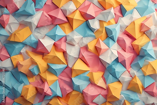 Trendy pastel geometric shapes create a vibrant, modern background for creative projects adding a playful energy to your design and marketing initiatives