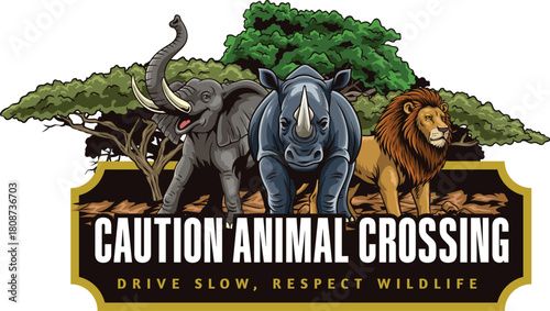 animal crossing warning sign illustration