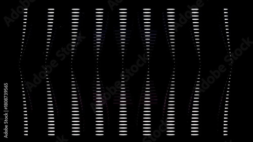Abstract Wave Patterns with Digital Bars on Black Background