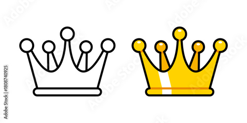 Vector Crown Flat Illustration