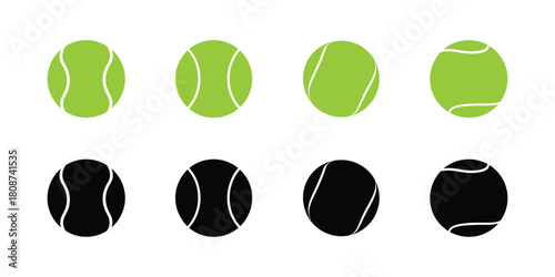 Vector green tennis balls on clean background