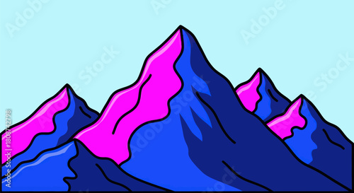 Vibrant Mountain Peaks in Bold Colors.