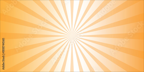 A bright sunburst design with a glowing white center, radiating rays, and a smooth gradient shifting from warm white-orange to soft peach-pink, with subtle halftone dots for a retro feel