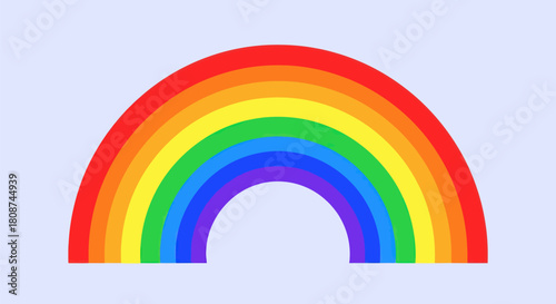 Vibrant Rainbow Arc with Multiple Color Bands.