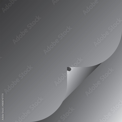 Abstract blank white paper sheet template with a folded or curled corner vector design for an office document or message