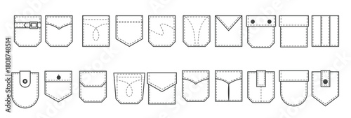 Set of Pocket vector illustration