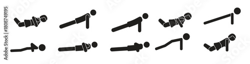 Push up icon set