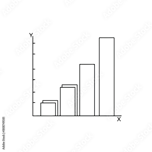 Bar chart illustrating a positive trend with increasing values over time or categories, representing growth and progress