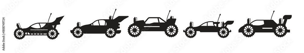 Naklejka premium Set of racing car vector