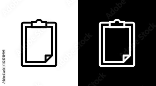 Clipboard With Icon Set Design