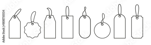 price tags set of icons for sale or luggage vector outline