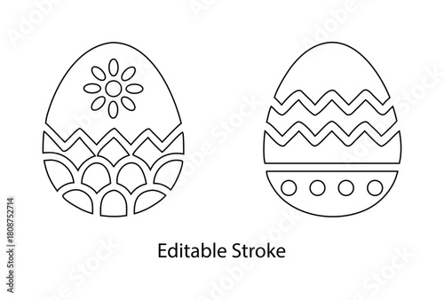 Easter eggs icon editable stroke vector set, spring easter egg icon vector illustration